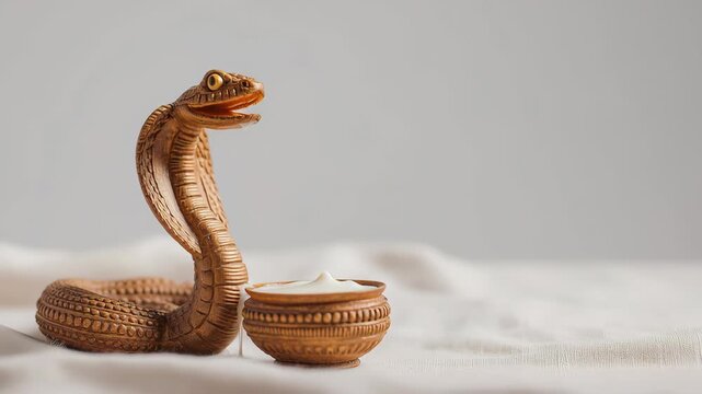 Nag Panchami Snake Idol with Milk Offering