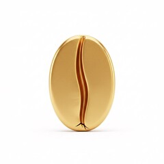 A single golden three-dimensional coffee bean © Viktoriia