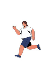 Fototapeta premium Flat Vector Illustration of Happy Person Running