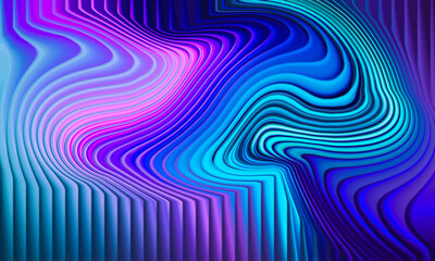Obraz premium Abstract swirling blue and pink gradient with vertical stripes