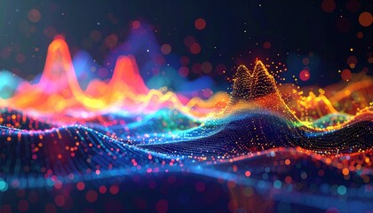 Digital Waveforms with Bokeh Lights