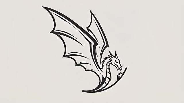 Striking dragon emblem with stylized wings