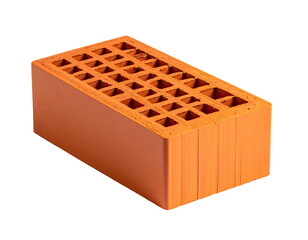 Orange brick with many square holes