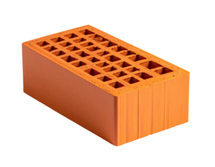 Orange brick with many square holes