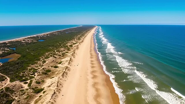 Stunning aerial view of a sandy isthmus