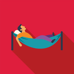 Man relaxing lying in hammock with pillow