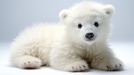 Obraz premium Cute Polar Bear Cub Portrait Studio
