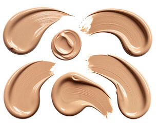 Light beige foundation swatches in a symmetrical pattern