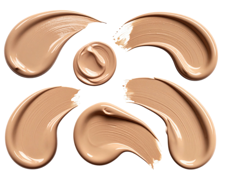 Light beige foundation swatches in a symmetrical pattern
