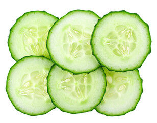 Stack of sliced cucumbers, close-up view