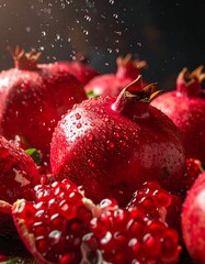 Juicy pomegranate close-up