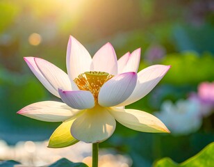 Lotus flower in sunlight