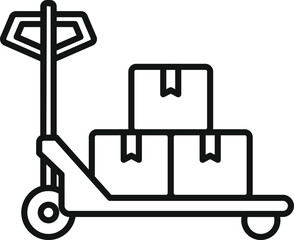 Hand truck carrying cardboard boxes, perfect icon for delivery service and warehouse logistics