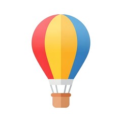 Colorful hot air balloon icon isolated on a white background, vector illustration