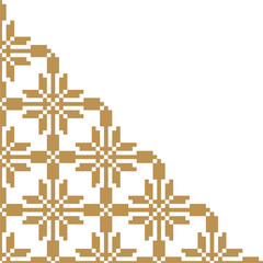 Geometric Floral Pixel Pattern Corner Graphic