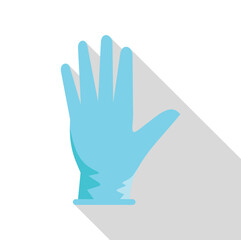 Light blue medical glove protecting hand, concept of healthcare, hygiene and safety