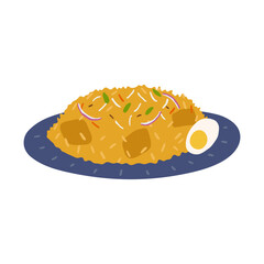 Biryani Dish Illustration. Chicken Biryani illustration.