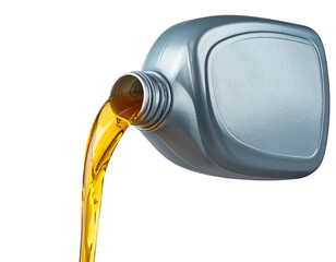 Engine oil pouring from a gray plastic container (2)