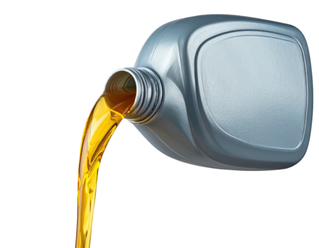 Engine oil pouring from a gray plastic container (2)