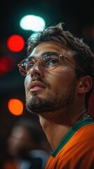 Fototapeta premium Man with Glasses in stadium