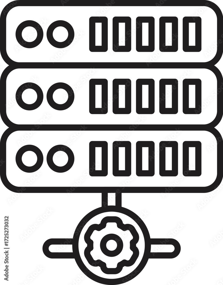 Poster server rack configuration and management, symbolizing data center maintenance and optimization