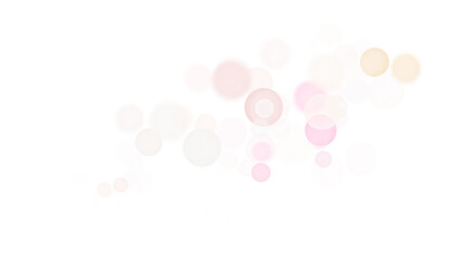 Soft pastel yellow, pink bokeh on transparent background. This delicate digital artwork features gentle pastel bokeh circles on a transparent backdrop, perfect for versatile creative designs.