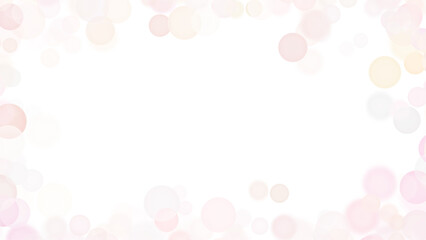 Dreamy orange and pink bokeh abstract background with transparent base. Soft bokeh circles on a transparent background. Decorative frame.