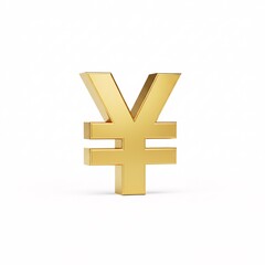 Fototapeta premium A golden three-dimensional Japanese yen/Chinese yuan symbol,