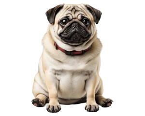 A cute puppy, sitting on the back of a comfortable armchair, looking directly at the viewer in a charming 