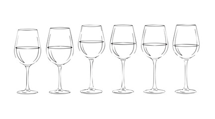 Vector art of rose wine glasses