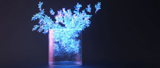 Crystalline Flora: A Digital Bloom in Blue