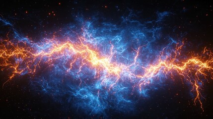 Clash of Elements: A Digital Abstract of Fiery and Icy Energy
