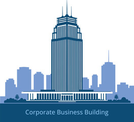 Obraz premium Corporate Business Building Silhouette Bundle Set