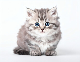 Obraz premium Soft portrait of fluffy pet cat, lifestyle and comfort inspiration.