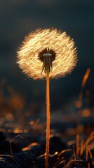 Golden Hour Dandelion: A Sunset Serenade