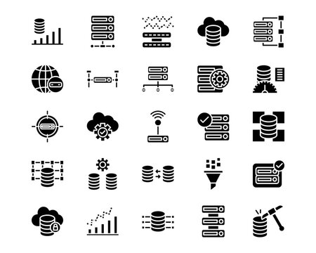 Big Data Line Vector Icons