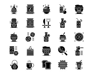 Brunch Line Vector Icons
