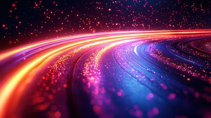 Abstract Cosmic Trails: A Symphony of Light and Color