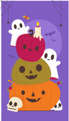halloween card with ghost