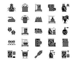 Laundry Line Vector Icons
