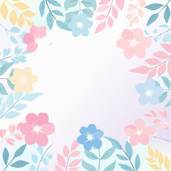 Fototapeta premium round pastel floral frame