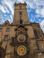 Prague Astronomical Clock (Orloj) on Old Town Hall Tower