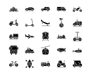 Transport Line Vector Icons