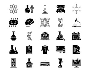 Virtual Lab Line Vector Icons