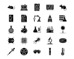 Virtual Lab Line Vector Icons