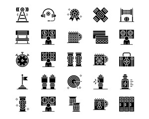 Volleyball Line Vector Icons