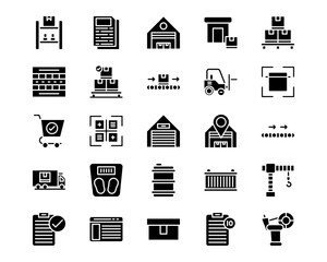 Warehouse Line Vector Icons