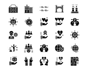 World Refugee Day Line Vector Icons