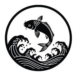 Koi fish tattoo on white background