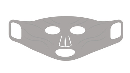 Gray Face Mask Illustration With Eye Holes And Subtle Pattern For Protection